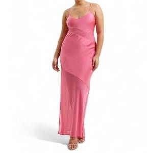 strapless open back dress French Connection Women's Poplin Ruched Maxi Dress, Size Small, Pink